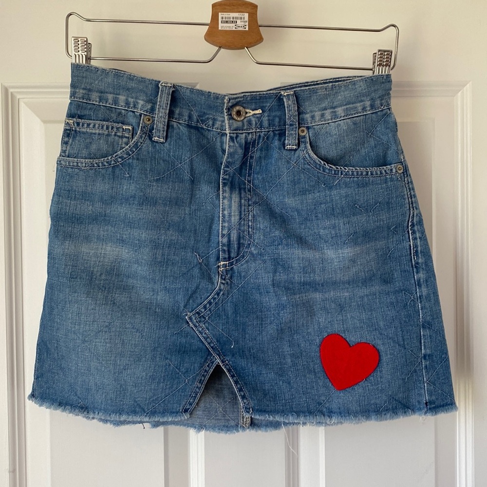 Lucky Brand Denim Mini Skirt with Heart